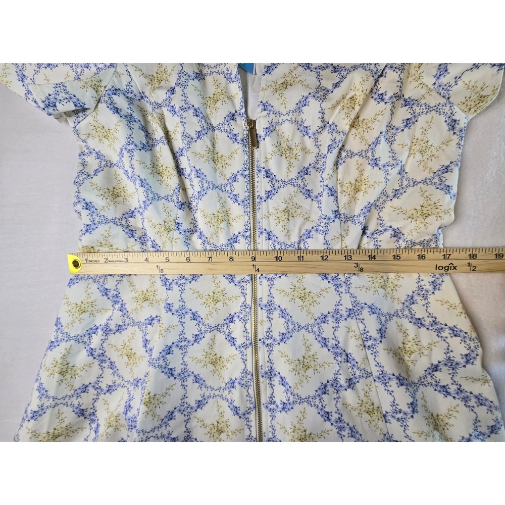 Draper James Floral Front Zip Fit and Flare Mae Dress Size 14 - Picture 5 of 11